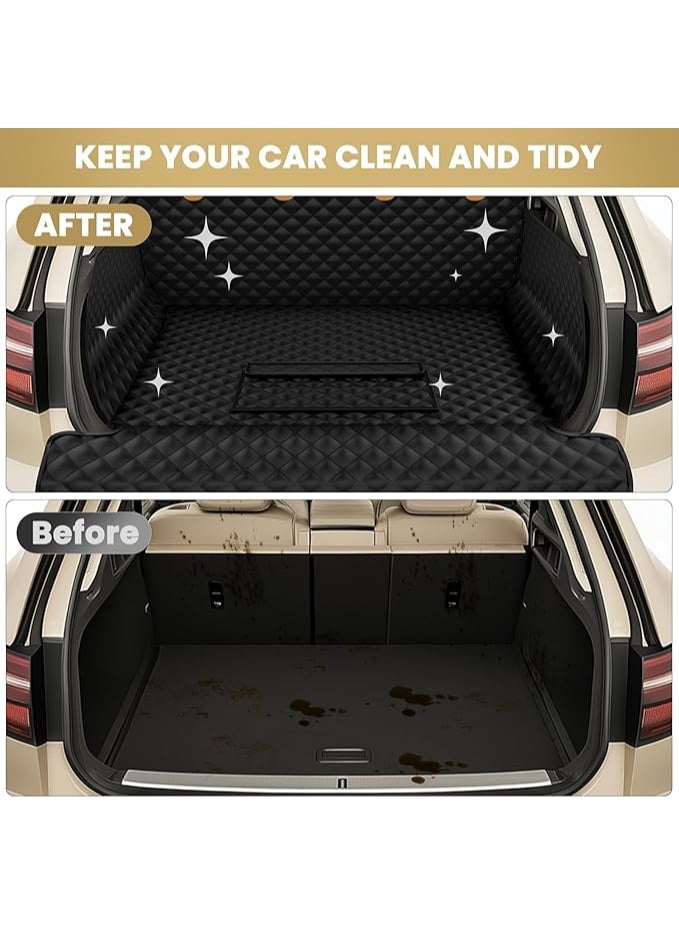 SUV Cargo Liner for Dogs,Waterproof Pet Cargo Cover Dog Seat,Car Seat Protector Mat with Bumper Flap for SUVs, Sedans, and Vans Trunk- Black, Large Size - Image 3